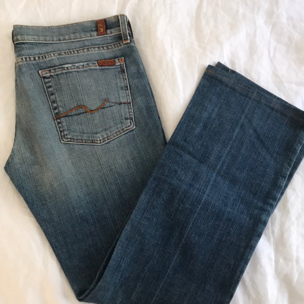 7 for all mankind bootcut medium wash jeans